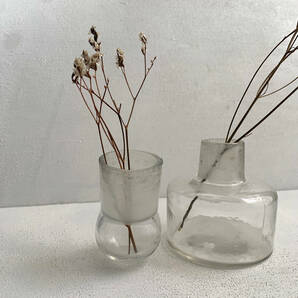 フランス ヴィンテージ ガラス ボトル 蓋付き アルコール ランプ 花瓶 一輪挿し 花 フラワーポット 花入れ アンティークの画像8