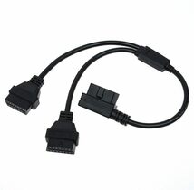 CarAngels OBD2用16PIN延長 2分岐ケーブル 50cm ハーネス 2ポート L型_画像5