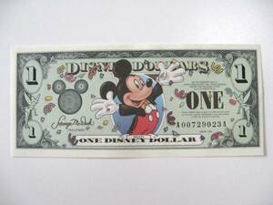 ディズニーダラー　1ドル札（2000年版） $1 紙幣　ミッキーマウス Disney Dollars