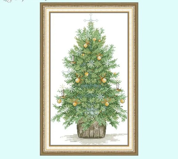 クロスステッチキット クリスマスツリー モミの木 14CT 31×48cm 刺繍