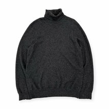 カシミヤ100%◆UNIQLO ユニクロ ニット セーター タートルネック XL/大きいサイズ/ダークグレー系/メンズ/カシミア m-103_画像1