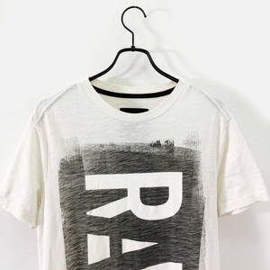 BIGロゴ!!◆G-STAR RAW ジースター ロウ 半袖Tシャツ カットソー XS サイズ /メンズ/白/ホワイト/薄手