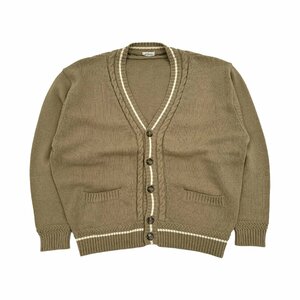 MEN'S MELROSE メンズメルローズ 長袖 コットン ニット ケーブル編み デザイン カーディガン M-Lサイズ程度/日本製