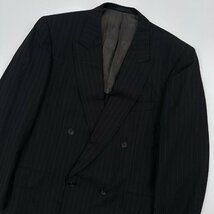 イタリア製生地◆Ermenegildo Zegna エルメネジルド ゼニア ストライプ ダブル テーラードジャケット ブレザー L~XL程度/メンズ/背抜き_画像2