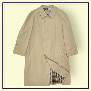 イングランド製◆Aquascutum アクアスキュータム 裏チェック ステンカラーコート バルマカーンコート/英国製/70's 80's/ビンテージ