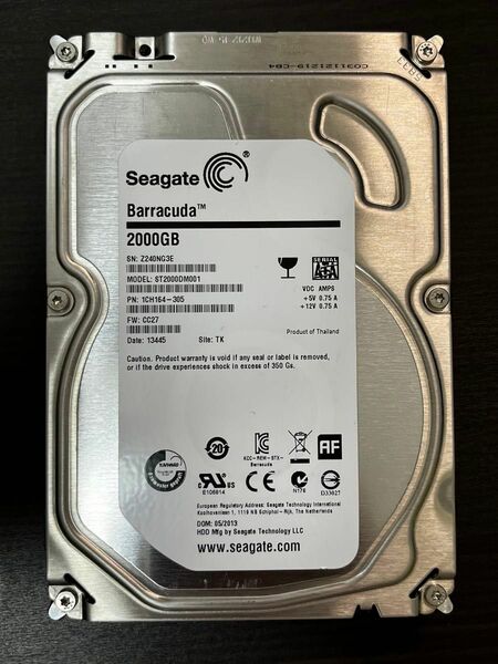 145.Seagate HDD 2TB 3.5インチ：1015時間使用　内臓ハードディスク