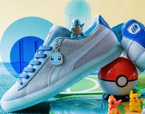  Puma 23.5cm suede Classics skwa-toru regular price 14300 jpy zenigame light blue SUEDE suede sneakers Pokemon collaboration 