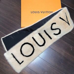 ルイヴィトン マフラー Louis Vuitton マフラー ミンク エシャルプ カリグラム ロゴ