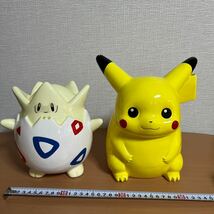 送料無料！ 当時物 ポケットモンスター ピカチュウ トゲピー 貯金箱 陶器製 セット_画像1