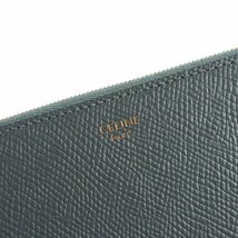 （美品）セリーヌ CELINE ラージ ジップドウォレット ラウンドファスナー 長財布 グレインカーフレザー ミディアムグレー 10B553BEL_画像6