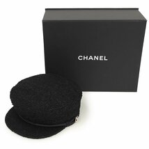 （新品・未使用品）シャネル CHANEL ココマーク キャスケット 帽子 ハット Mサイズ ツイード ブラック 黒_画像2