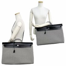 （新品・未使用品）エルメス HERMES エールバッグ ジップ ルトゥルネ キャビン ショルダー ハンド キャンバス トワルアッシュ 黒 Z刻印_画像8