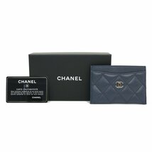 （新品・未使用品）シャネル CHANEL クラシック カードケース 名刺入れ パスケース キャビアスキン レザー ネイビーブルー A31510 箱付_画像2