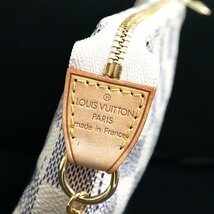 （新品同様品）ルイ ヴィトン LOUIS VUITTON ミニ ポシェット アクセソワール ハンドバッグ ダミエアズール ホワイト 白 N58010 箱付_画像8