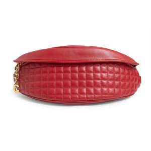 (Новый / неиспользованный) Celine Celine Belt Bag C C Шарм для корпуса талия Kilfskin кожа Red 188153bfi.27ed