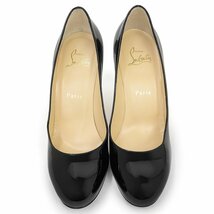 （新品・未使用品）クリスチャンルブタン Christian Louboutin Simple Pump 100 パンプス 靴 37.5 24.5cm パテントレザー 黒 赤 3080377_画像5