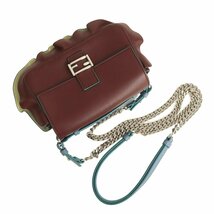 （未使用　展示品）フェンディ FENDI ダブルマイクロバゲット 2way ハンドバッグ 斜め掛け カーフスキン レザー ブルー ボルドー 8M0371_画像7