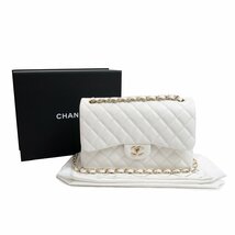 （新品・未使用品）シャネル CHANEL デカマトラッセ 30 Wフラップ Wチェーン ショルダーバッグ キャビアスキン レザー ホワイト A58600_画像2