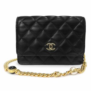 （未使用　展示品）シャネル CHANEL マトラッセ クラッチ チェーンウォレット 財布 ショルダー 斜め掛け パール ココマーク 黒 AP2932 箱付