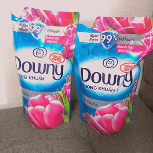 ダウニー　柔軟剤 サンライズフレッシュ 濃縮タイプ Downy 水色　ピンク　花　海外輸入品 詰替え2袋 アジアンダウニー　