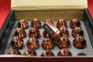 *TTC light weight aluminium color nut ( penetrate S* copper )20 piece [M12×P1.5] Short bronze BRONZE! unused!*jsono