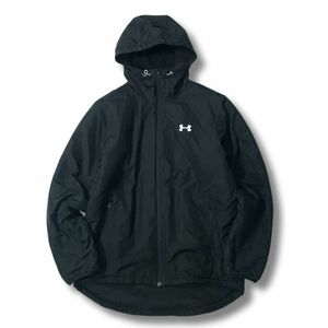 《良品◎》UNDER ARMOUR アンダーアーマー★ワンポイント*フーデットパーカー*ウィンドブレイカー*ジャケット*ブラック*LG(MW3106)◆S80