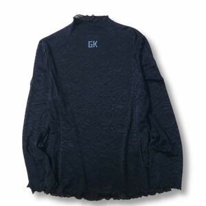 《良品◎》伊太利屋 イタリヤ★レースデザイン*ハイネックカットソー*ネイビー*サイズ13(LA1718)◆YP