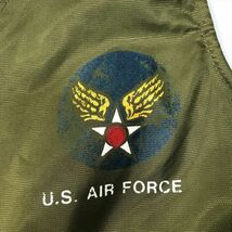 《良品◎》ALPHA INDUSTRIES アルファインダストリーズ★US AIR FORCE*ミリタリーフライトベスト*ジレ*カーキ*サイズS(MA5916)◆S60_画像5