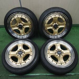 *送料無料* バリ溝！22年！キレイ！8.5分★WORK Equip EQ4/N 165/50R15 グッドイヤー イーグル LS2000 ワーク PCD100/4H★4021607NJノ