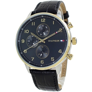 トミーヒルフィガー 腕時計 メンズ シンプル 黒文字盤 革ベルト メンズ腕時計 プレゼント 卒業 入学 お祝い