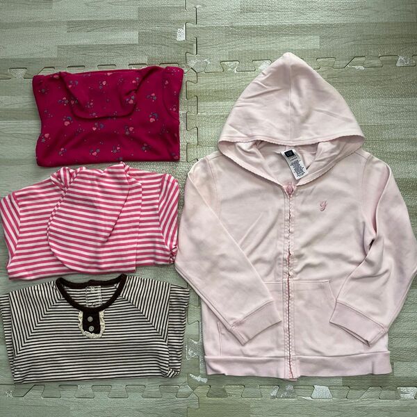 【GAP】 ジップアップパーカー 長袖カットソー　ロンT ピンク 子供服　まとめ売り　95サイズ