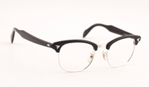 デッド 1950年代 American Optical アメリカンオプティカル Sirmont サーモント ブラック 黒 マルコムX 金張り サーモントブロー 48 A1489_画像4