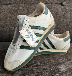 [ unused /80s~90s Vintage ] Pro-Keds City leather white green US8