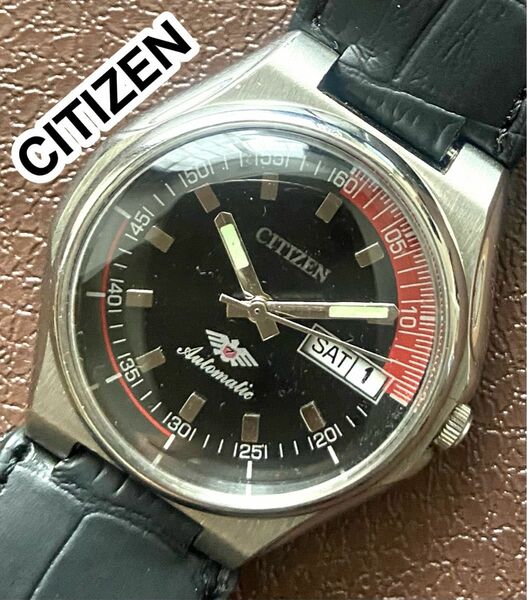 ヴィンテージ CITIZEN 腕時計 メンズ 機械式自動巻き シチズン ブラック