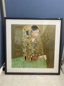 I★ グスタフ・クリムト GUSTAVKLIMT 接吻 複製画 骨董 絵画 額装 美術品 インテリア 