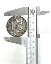 ♪ アンティークコイン イギリス 英国 エリザベスⅡ世 1953年 戴冠式 チューダーローズ 銀貨 銀メダル 硬貨メダル貨幣 _画像5