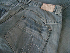 Distressed Processing Tommy Hilfiger denim pants USED加工トミーヒルフィガー デニムパンツwide silhouette size 34