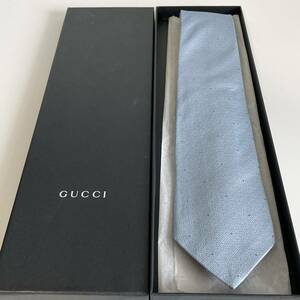 グッチ（GUCCI） 水色小丸G柄ネクタイ