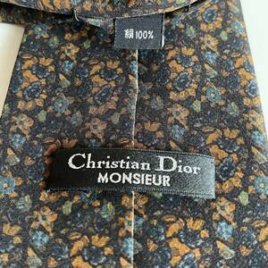 Christian Dior(クリスチャンディオール) 茶総花柄ネクタイ