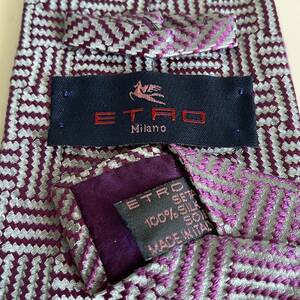 エトロ（ETRO） 紫シルバー棒ネクタイ