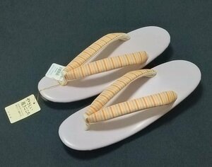 7441　ウレタンソール草履 単品 LLサイズ「ピンク・縞」-