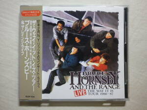 税表記無し帯 『Bruce Hornsby ＆ The Range/Live-The Way It Is Tour 1986～87(1987)』(1987年発売,R32P-1134,廃盤,国内盤帯付,歌詞付)