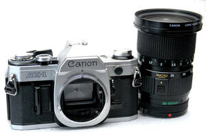 Canon キャノン 昔の高級一眼レフカメラ AE-1ボディ + 純正35-105mmズームレンズ付 希少品