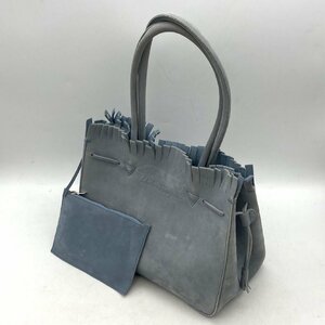 1円～/Salvatore Ferragamo/サルヴァトーレ フェラガモ/AF-21 3279/水色/スエード/ポーチ付/トートバッグ/バッグ/かばん/HM003