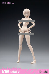 86TOYS & Longshan 1/12 Metal ST01-A (白肌 バストS) 女性 デッサン人形 1/12スケールフィギュア 美少女ボディ素体