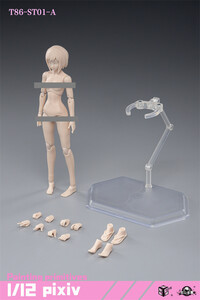 86TOYS & Longshan 1/12 Metal ST01-A (白肌 バストS) 女性 デッサン人形 1/12スケールフィギュア 美少女ボディ素体