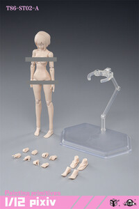 86TOYS & Longshan 1/12 Metal ST02-A (白肌 バストM) 女性 デッサン人形 1/12スケールフィギュア 美少女ボディ素体