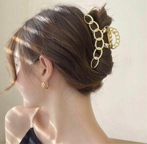 バンスクリップ バレッタ ヘアクリップ 髪留め ゴールド かわいい レディース