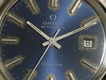 OMEGA オメガ Geneve ジュネーブ Cal.1481 メンズ3針カレンダー自動巻き時計 ネイビー文字盤_画像3