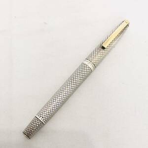 1円 SHEAFFER シェーファー 万年筆 スターリングシルバー ペン先 14K 585 14金 格子柄 筆記用具 文房具